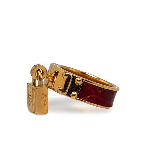 Pre Loved Hermes Gold Scarf Ring Accessory in Excellent Condition - Picture 2 of 5